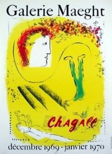 Chagall, farve litografisk poster